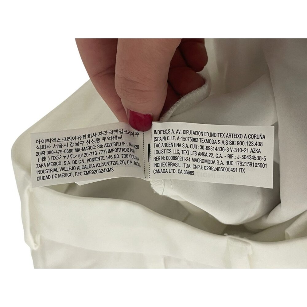 Zara Womens Dress Pants Small S White Pleated High Rise Trousers 8338/512 NWT - Picture 8 of 12